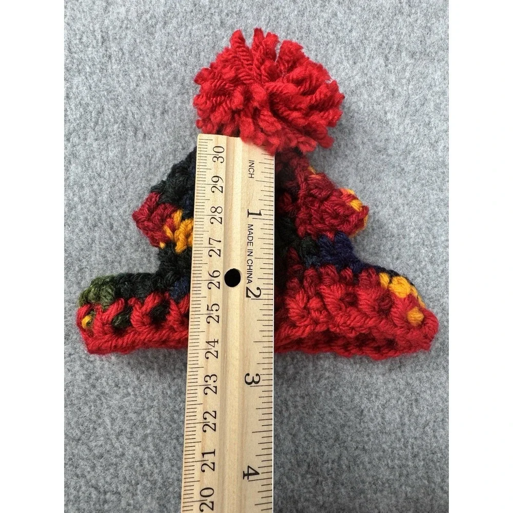 Dog Sweater & Hat Set  XS/S  Red‎ Multicolor Variegated Hand Crocheted